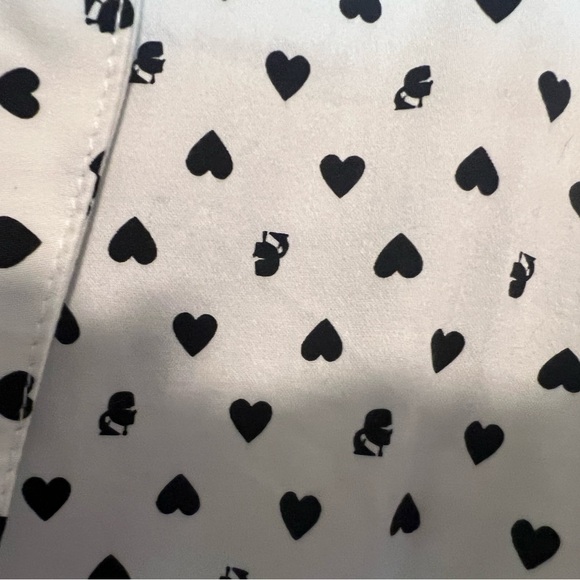 Karl Lagerfeld Black and White Heart A-line Midi Dress - Picture 4 of 4